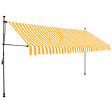 Vidaxl Luifel extensible manuellement avec LED 400 cm blanc et orange