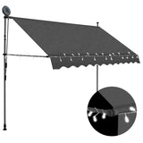 Vidaxl Luifel manually extendable with LED 300 cm anthracite -colored