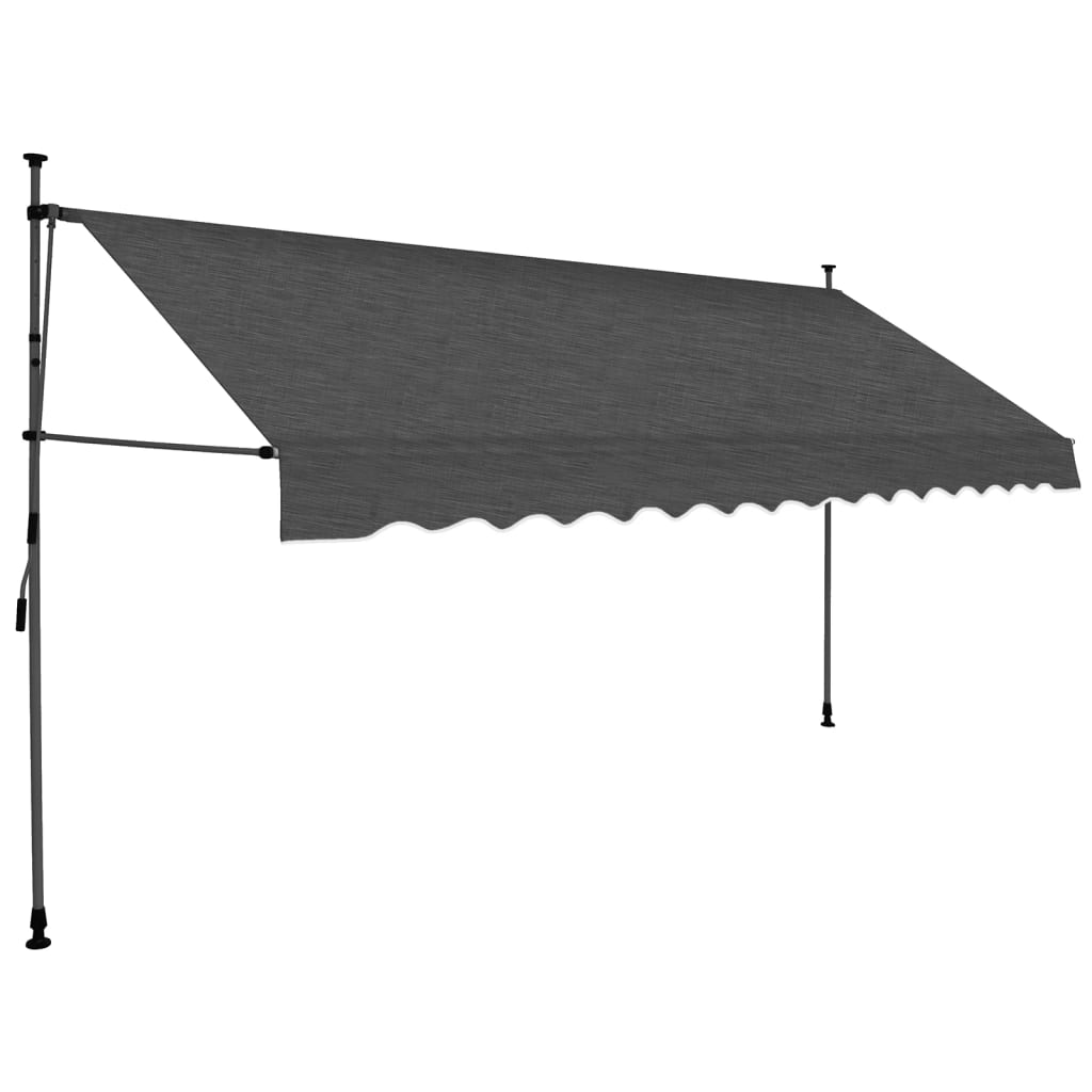 Vidaxl Luifel manually extendable with LED 400 cm anthracite -colored