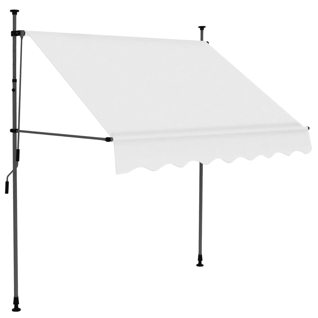 VidaXL Luifel manually extendable with LED 100 cm cream colored