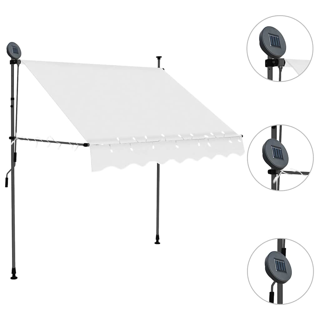 Vidaxl luifel handmatig uitschuifbaar met led 100 cm crèmekleurig