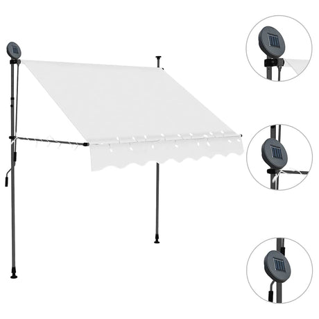 Vidaxl luifel handmatig uitschuifbaar met led 100 cm crèmekleurig