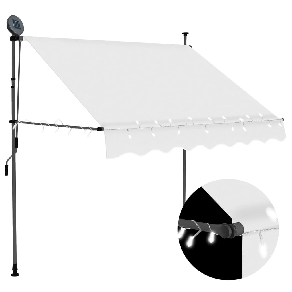 Vidaxl Luifel extensible manuellement avec une crème LED 150 cm -colored