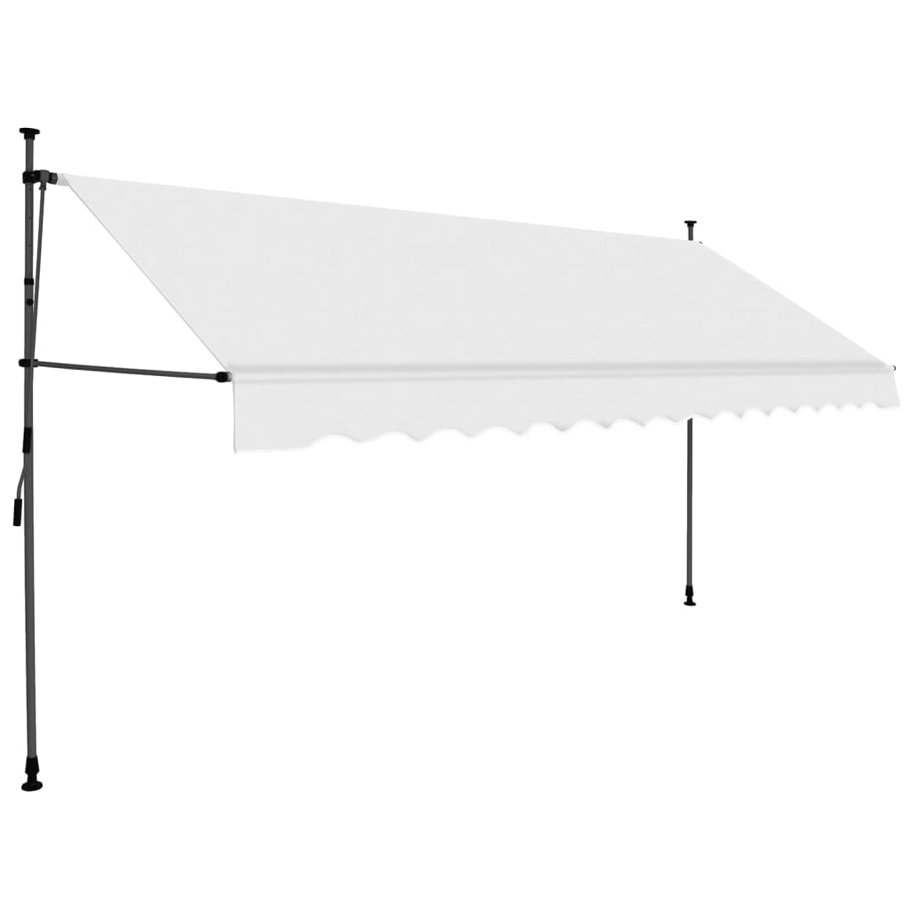 Vidaxl Luifel manually extendable with LED 400 cm cream -colored