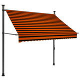 Vidaxl Luifel manually extendable with LED 200 cm orange and brown