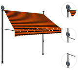 Vidaxl Luifel manually extendable with LED 200 cm orange and brown