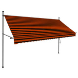 Vidaxl Luifel manually extendable with LED 300 cm orange and brown