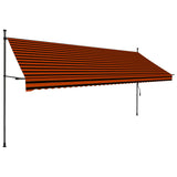 Vidaxl Luifel manually extendable with LED 400 cm orange and brown