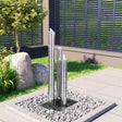 Vidaxl tuinfontein 48x34x88 cm roestvrij staal zilverkleurig