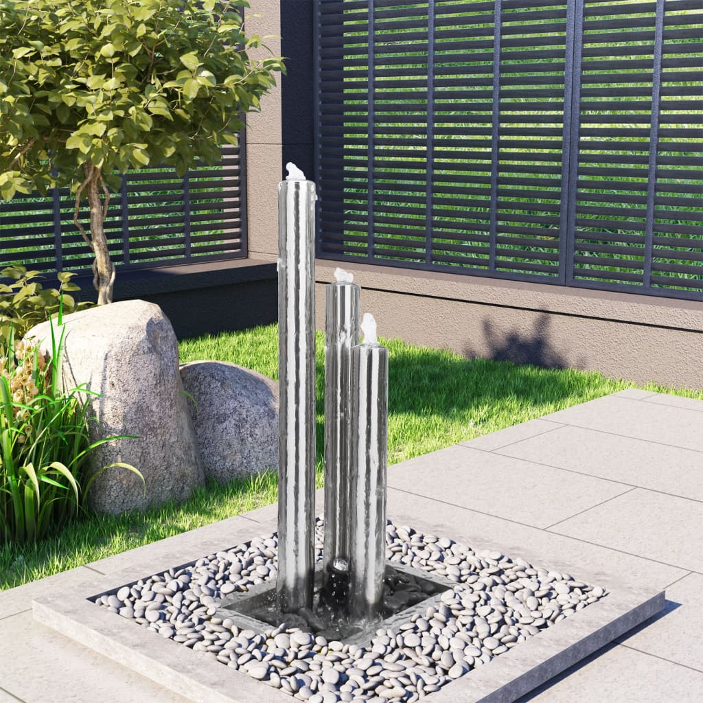 Vidaxl Garden Fontana 48x34x88 cm nerjaveče jeklo srebrno obarvano