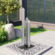 Vidaxl tuinfontein 48x34x123 cm roestvrij staal zilverkleurig