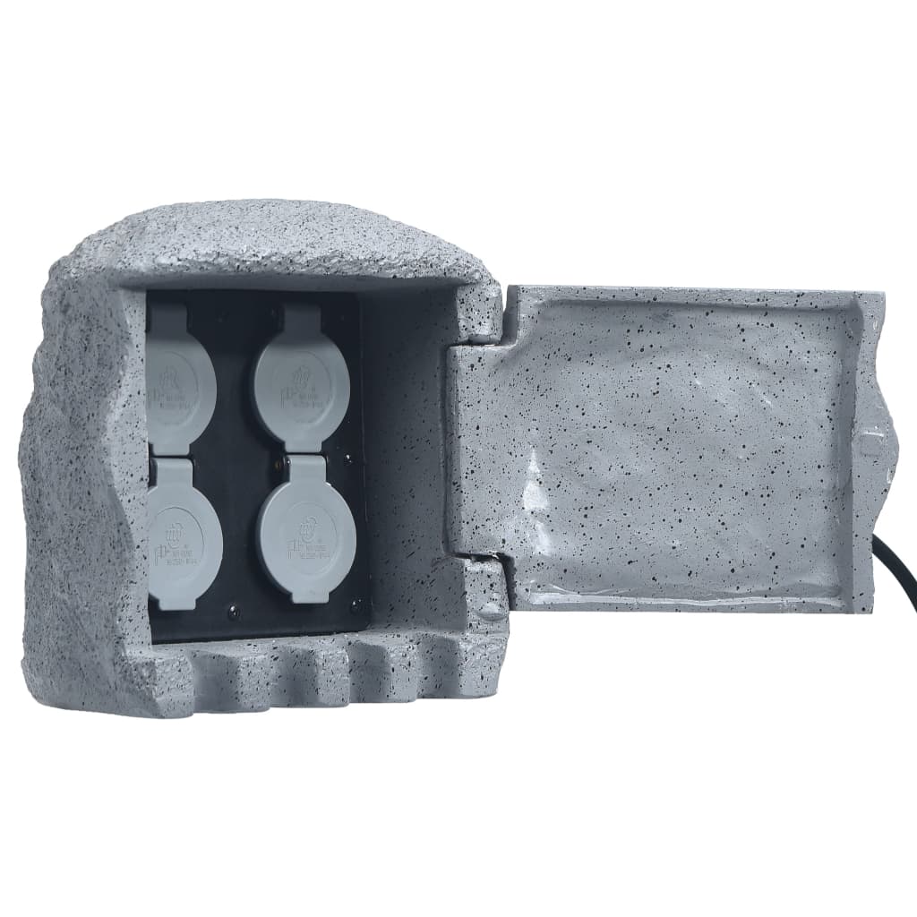 Vidaxl Garden Stop Contacto 4 Ingrese control remoto Polyresin Gray