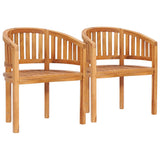 Vidaxl bananenstoelen 2 st massief teakhout