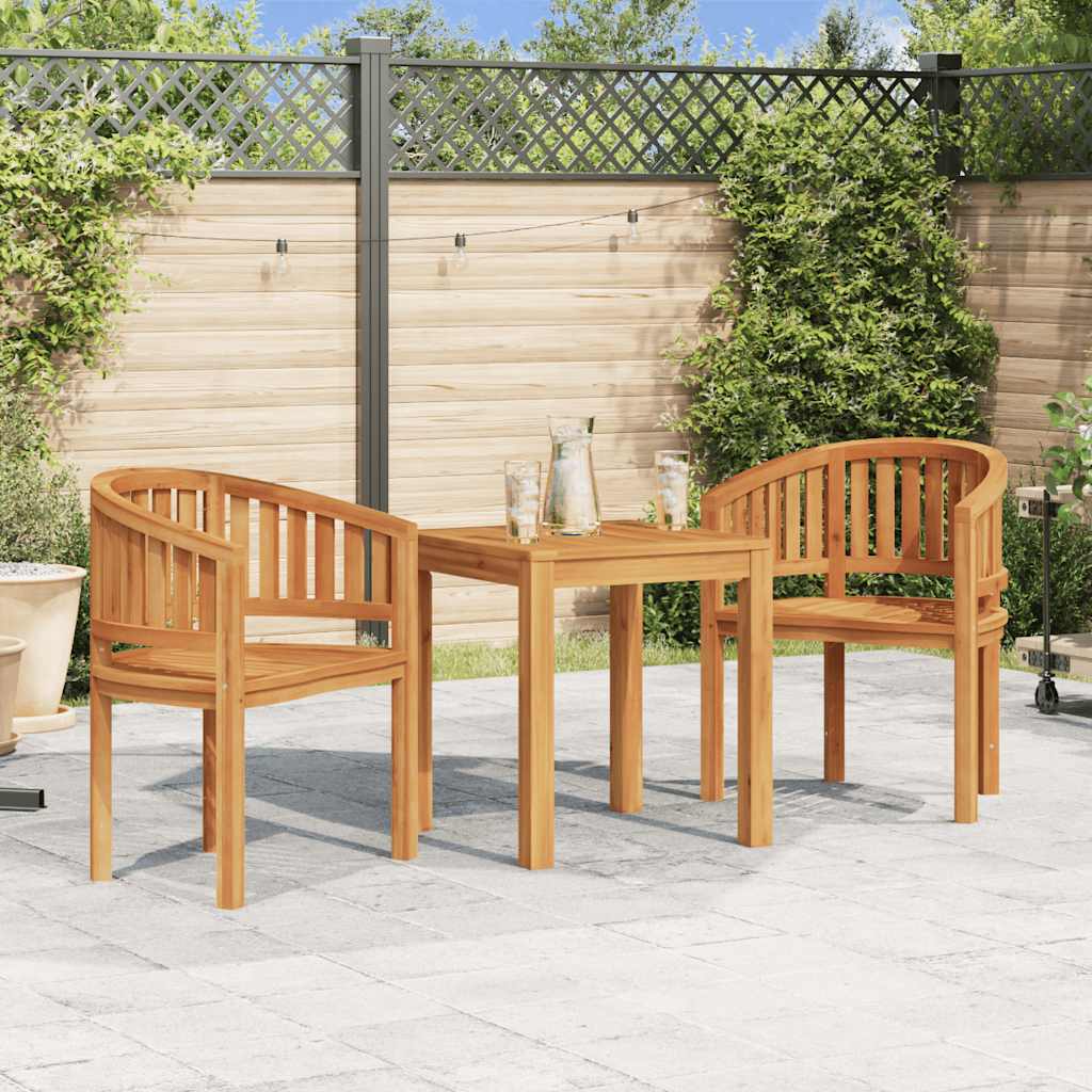 Vidaxl bananenstoelen 2 st massief teakhout