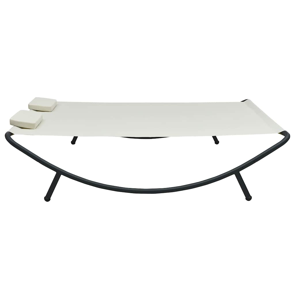 Vidaxl loungebed stof crème