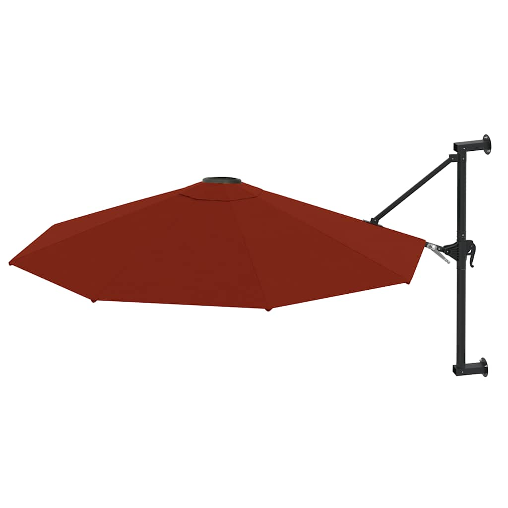 Parasol de pared Vidaxl con poste de metal de 300 cm de terracota