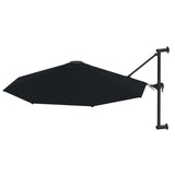 Parasol de pared Vidaxl con poste de metal de 300 cm negro