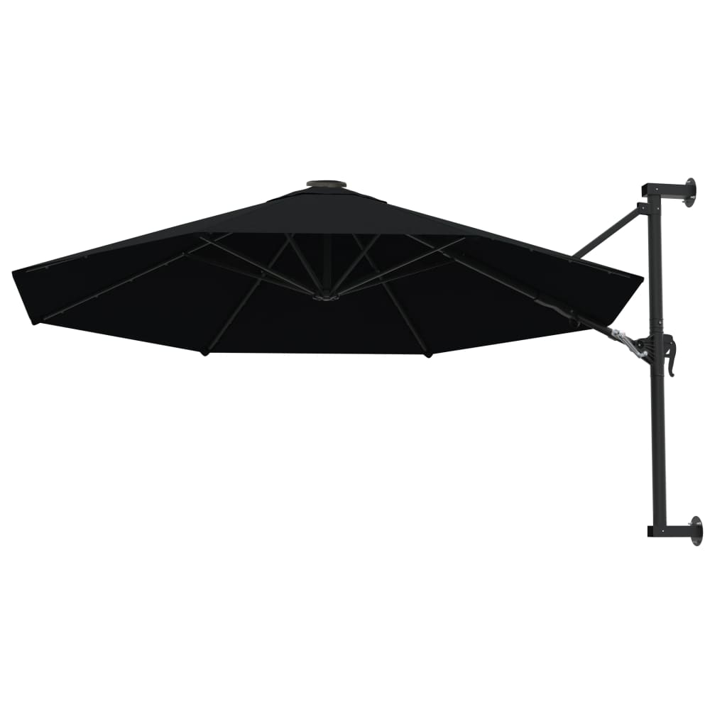 Vidaxl veggparasol med metallstang 300 cm svart