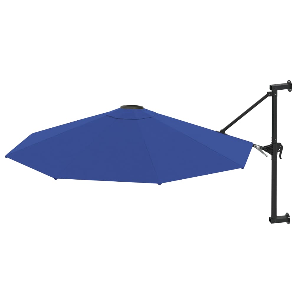 Parasol de pared Vidaxl con poste de metal de 300 cm azul