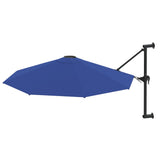 Vidaxl Wall Parasol z metalowym słupem 300 cm niebieskim