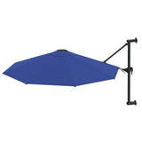 Vidaxl wandparasol met metalen paal 300 cm blauw