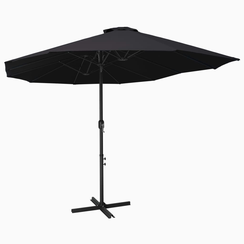 Vidaxl parasol z biegunem aluminiowym 460x270 cm czarny