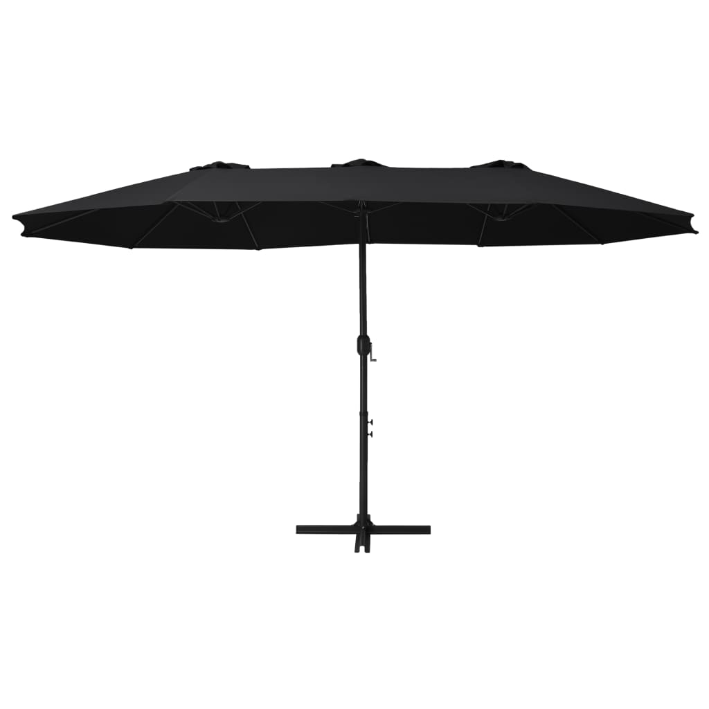 Vidaxl parasol z biegunem aluminiowym 460x270 cm czarny