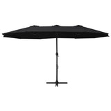 Parasol vidaxl avec poteau en aluminium 460x270 cm noir