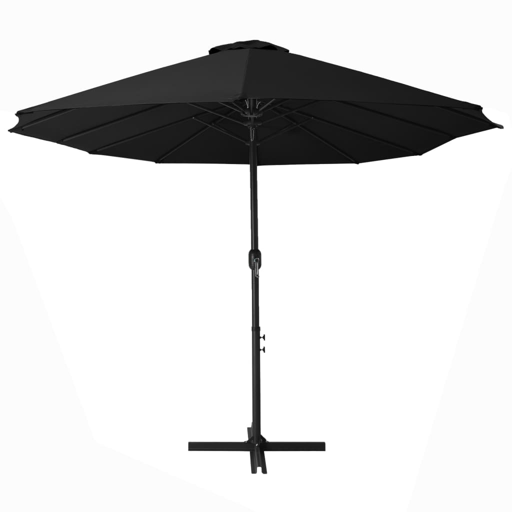 Parasol vidaxl avec poteau en aluminium 460x270 cm noir