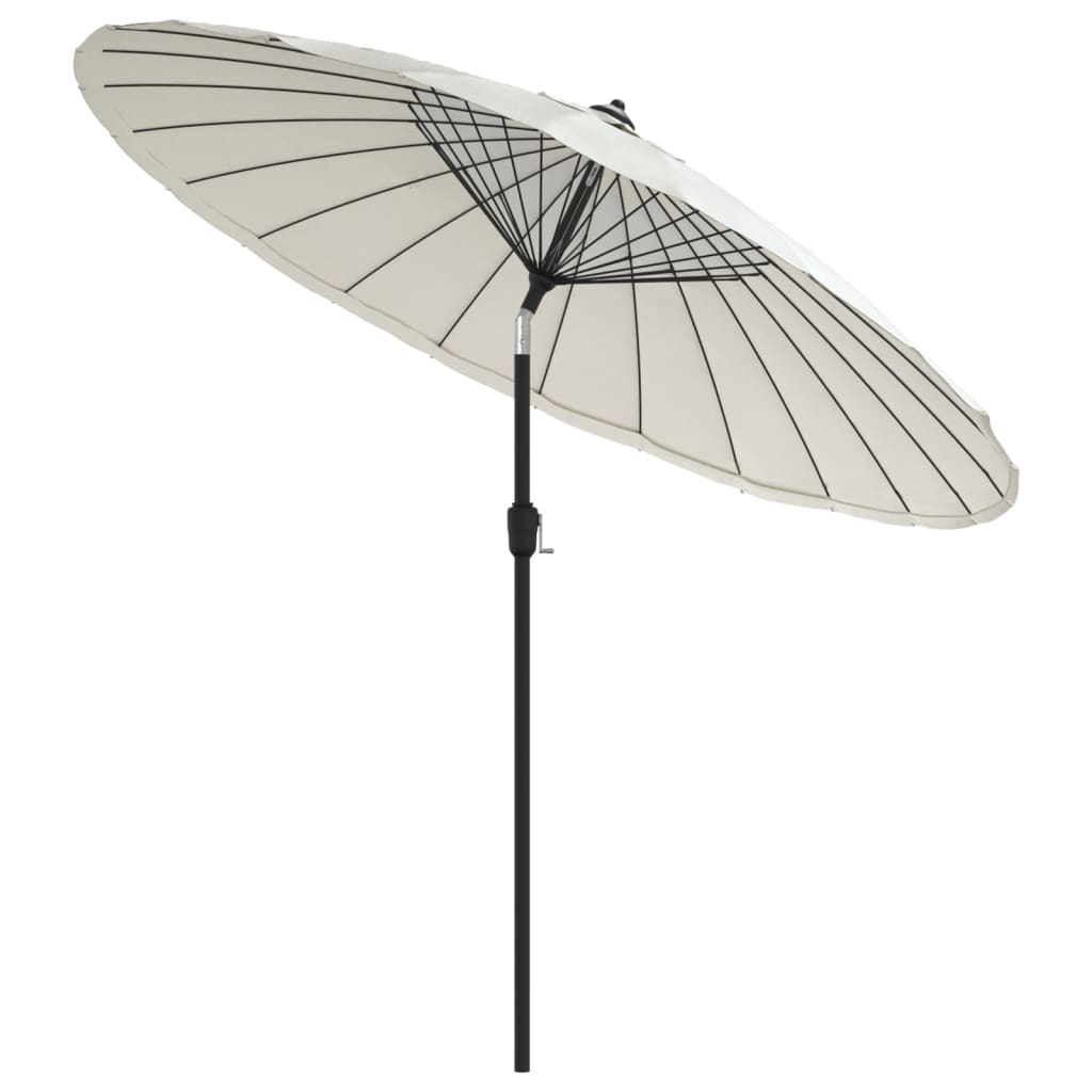 Vidaxl -parasol med aluminiumstang 270 cm sandhvit