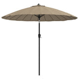 Vidaxl -parasol med aluminiumstång 270 cm taupe