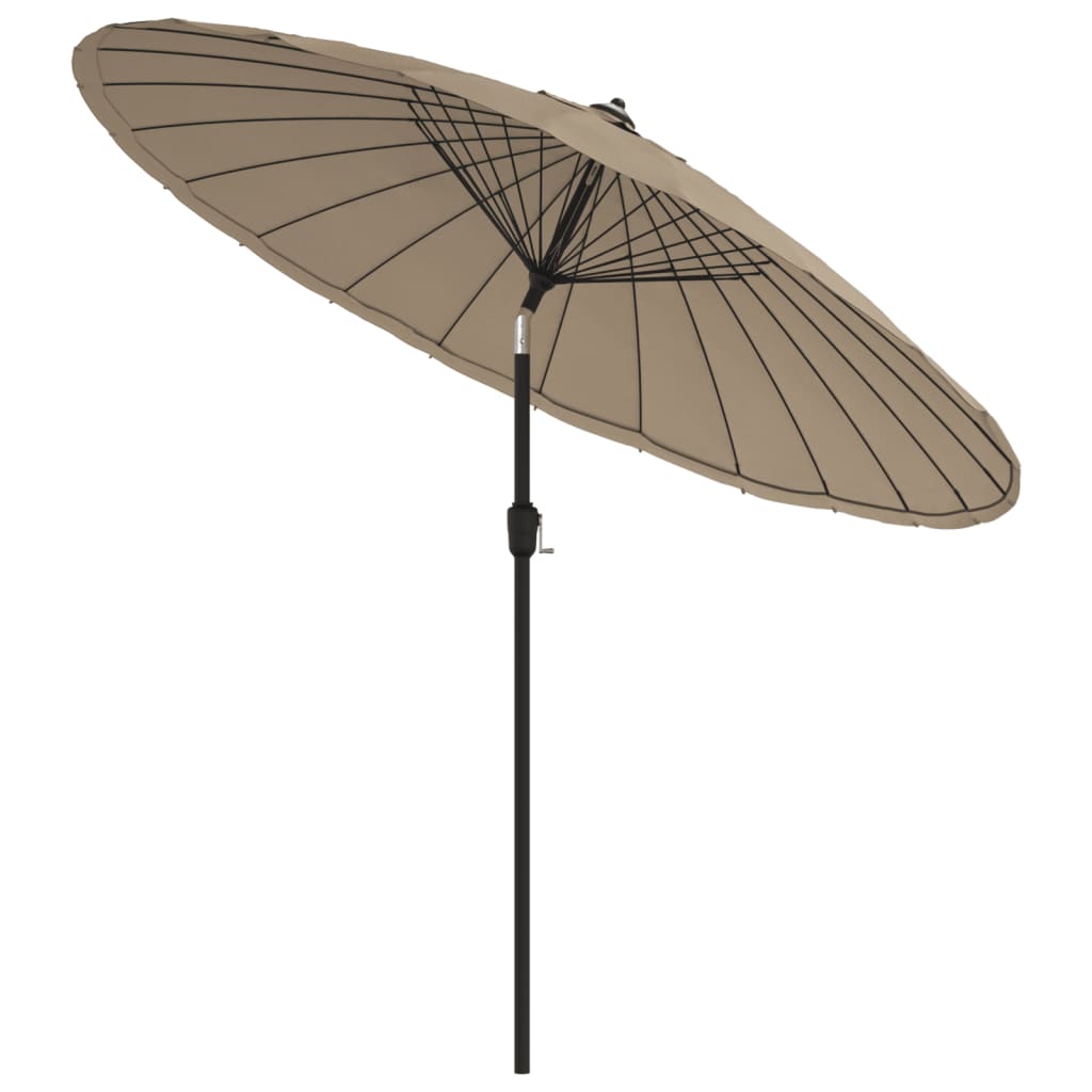 Vidaxl parasol z aluminiowym biegunem 270 cm taupe