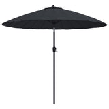 Parasol Vidaxl con poste de aluminio 270 cm negro