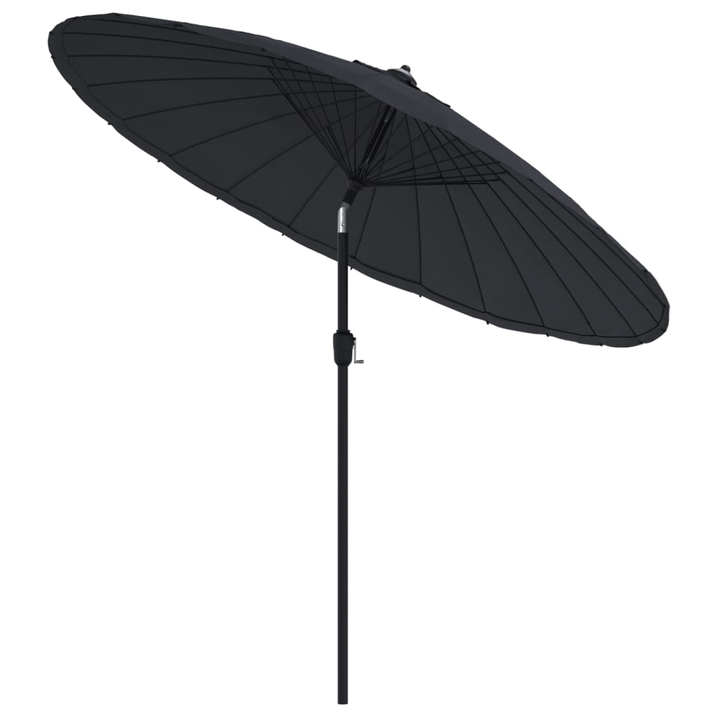 Parasol Vidaxl con poste de aluminio 270 cm negro