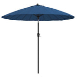 Vidaxl Parasol con polo in alluminio 270 cm blu azzurro