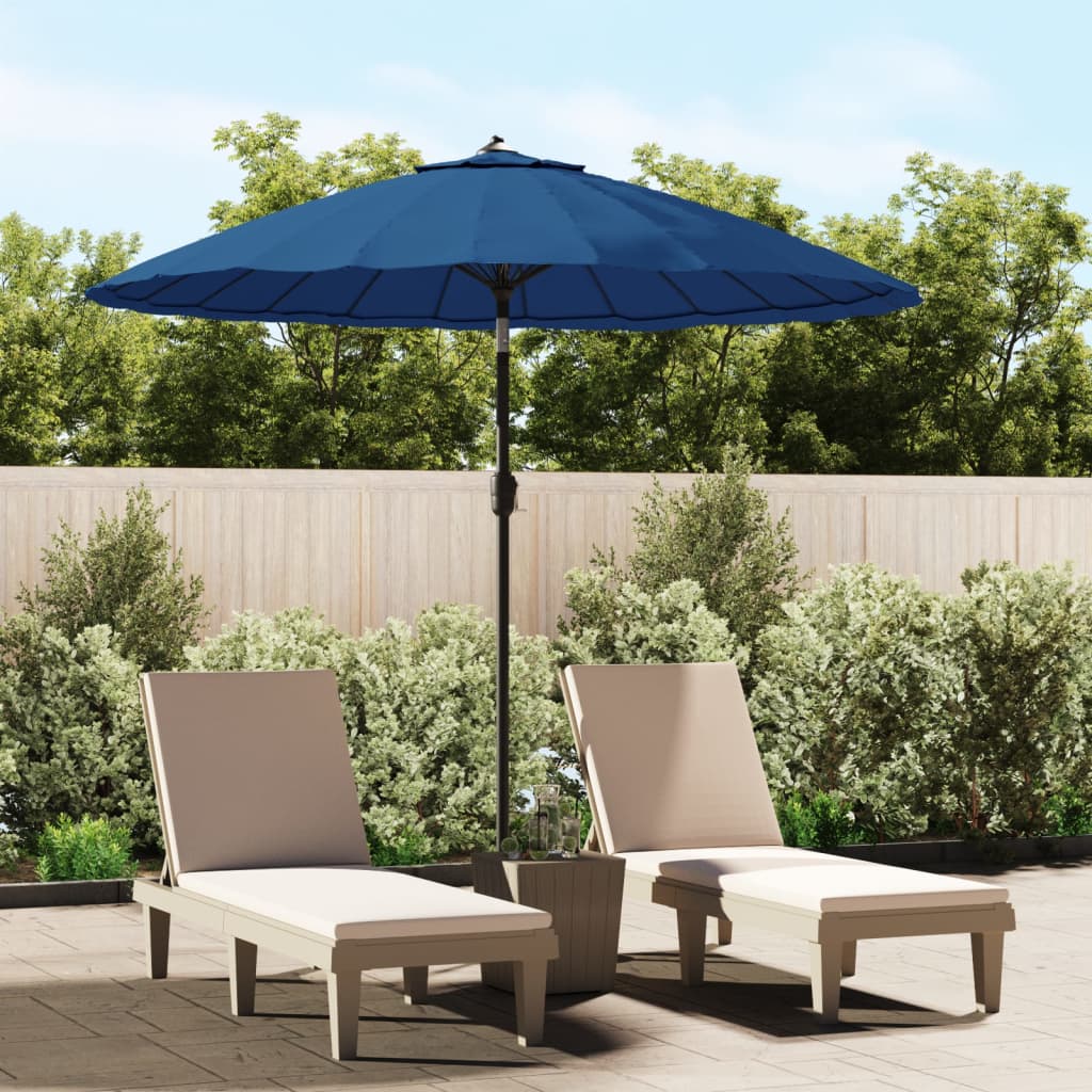 Vidaxl Parasol z aluminijastim polom 270 cm azure modra