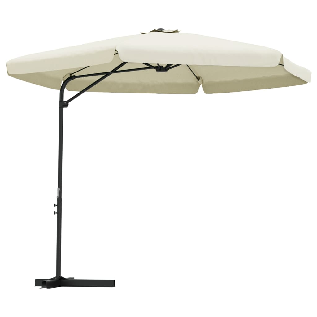 Parasol Vidaxl con poste de acero de 300 cm de arena blanca