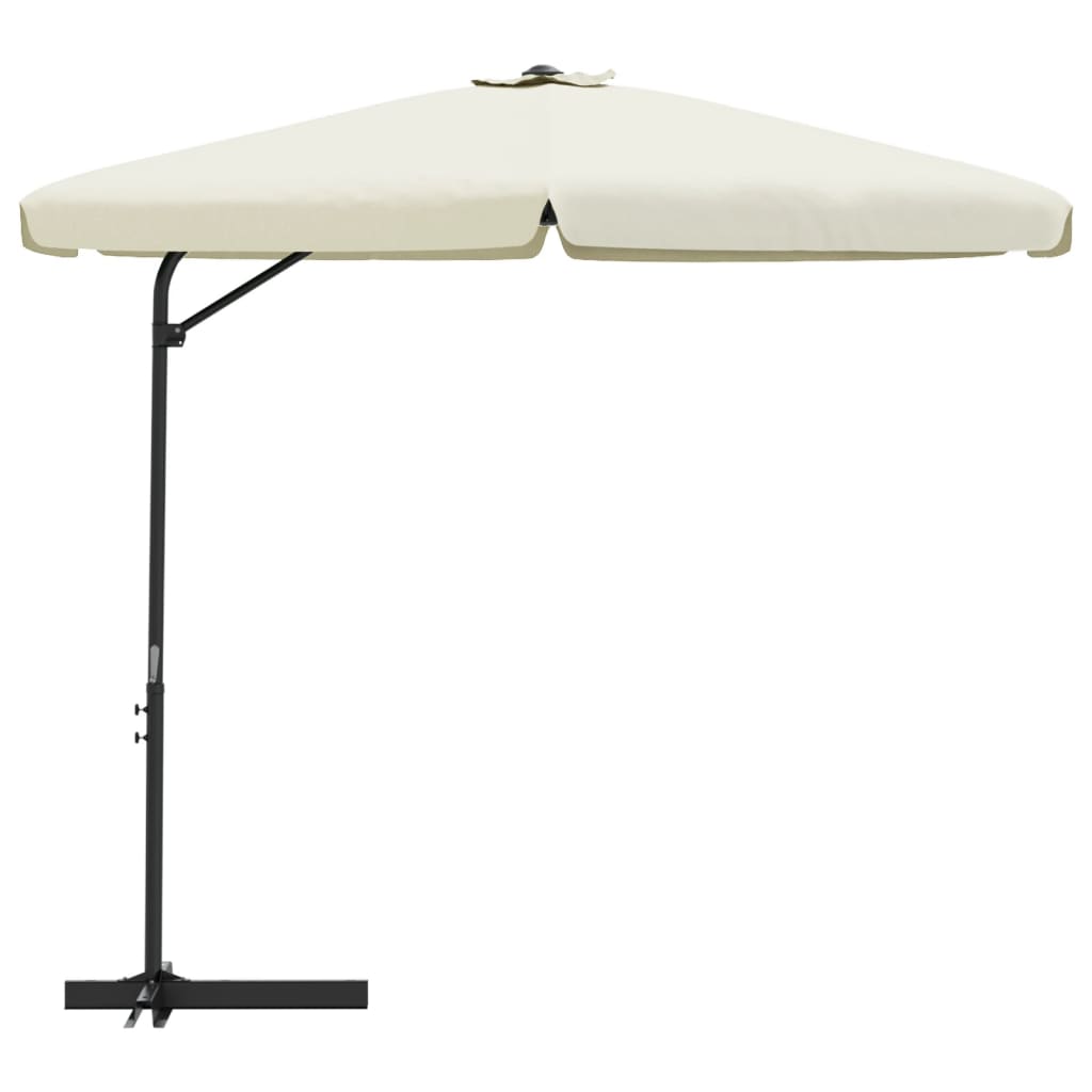 Vidaxl parasol s ocelovým pólem 300 cm písek bílý