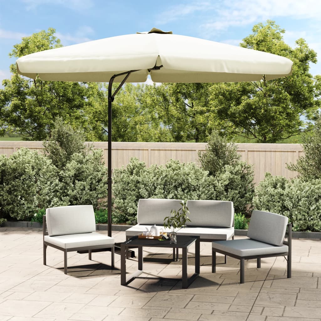 Vidaxl -Parasol mit Stahlpol 300 cm Sand weiß