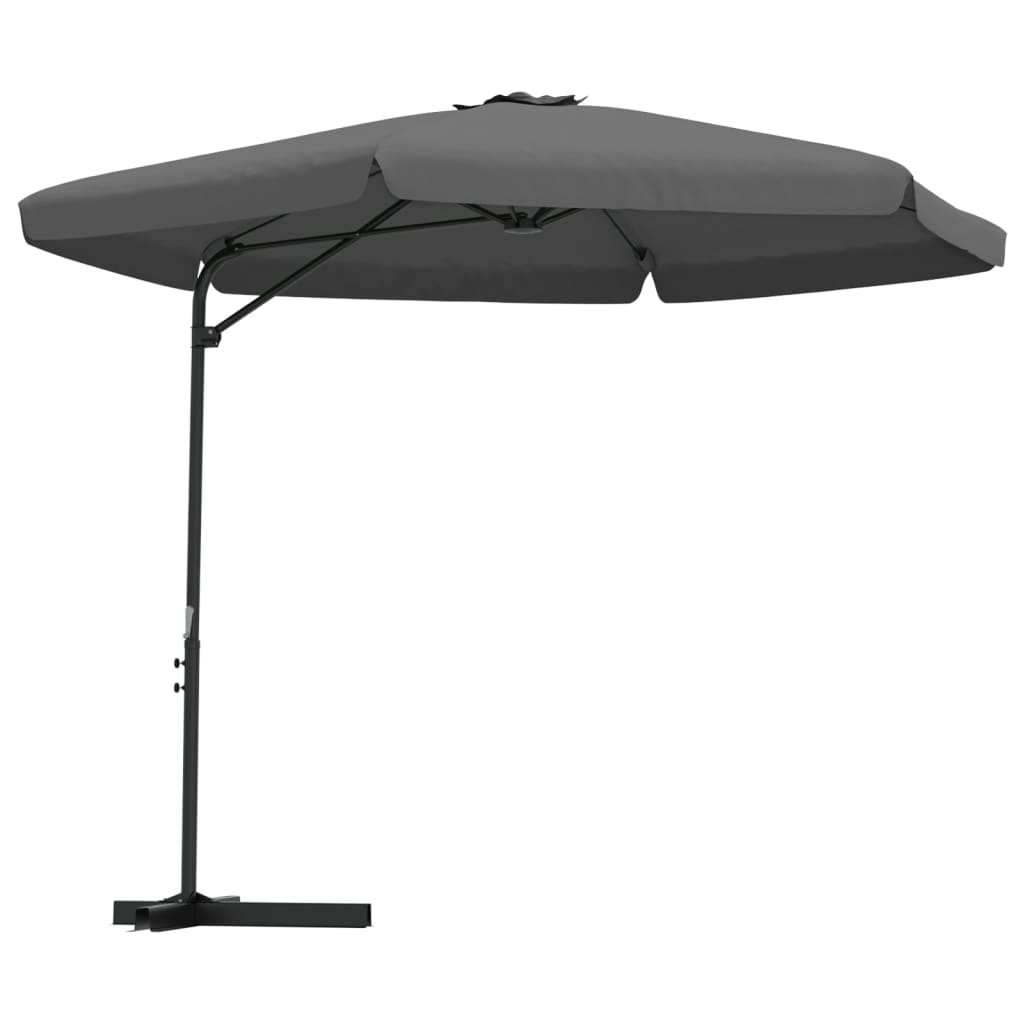 Vidaxl Parasol z jeklenim drogom 300 cm antracit