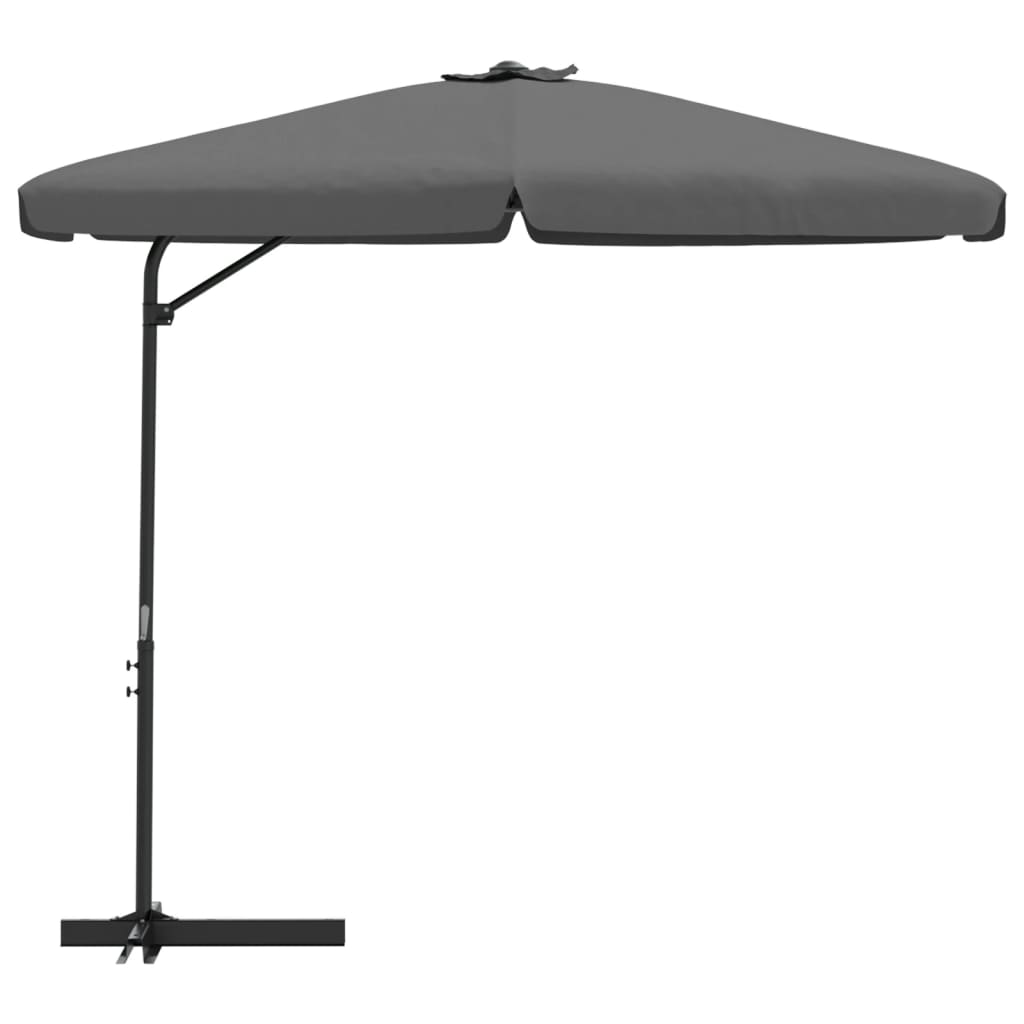 Vidaxl Parasol ze stalowym biegunem 300 cm antracytem