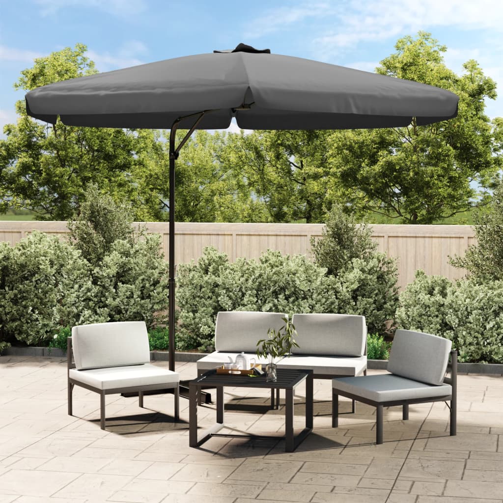 Vidaxl parasol avec poteau en acier 300 cm anthracite