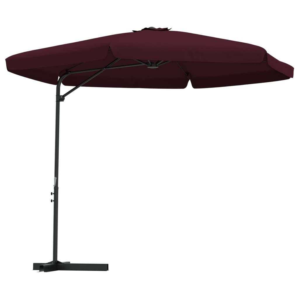 Parasol vidaxl avec poteau en acier 300 cm Bordeaux rouge