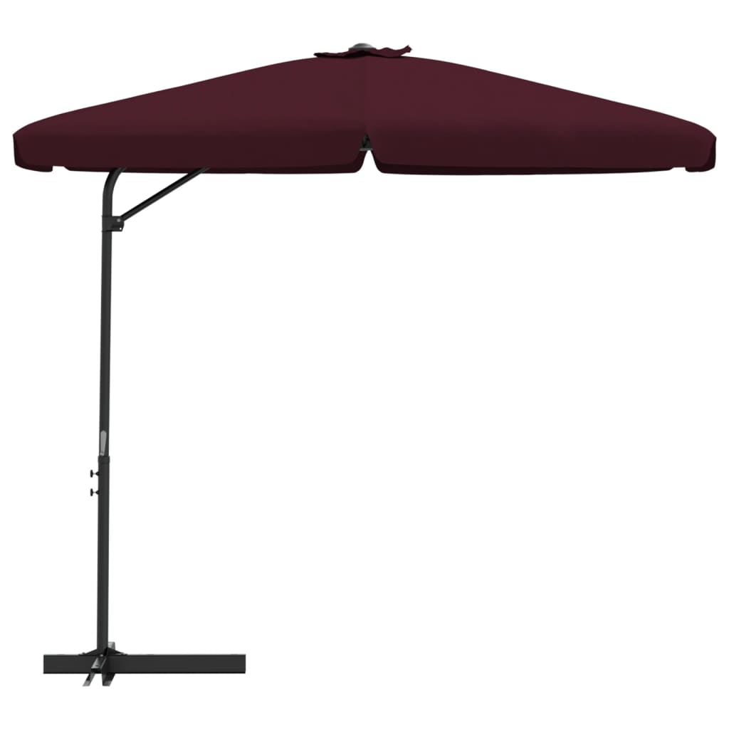 Parasol vidaxl avec poteau en acier 300 cm Bordeaux rouge