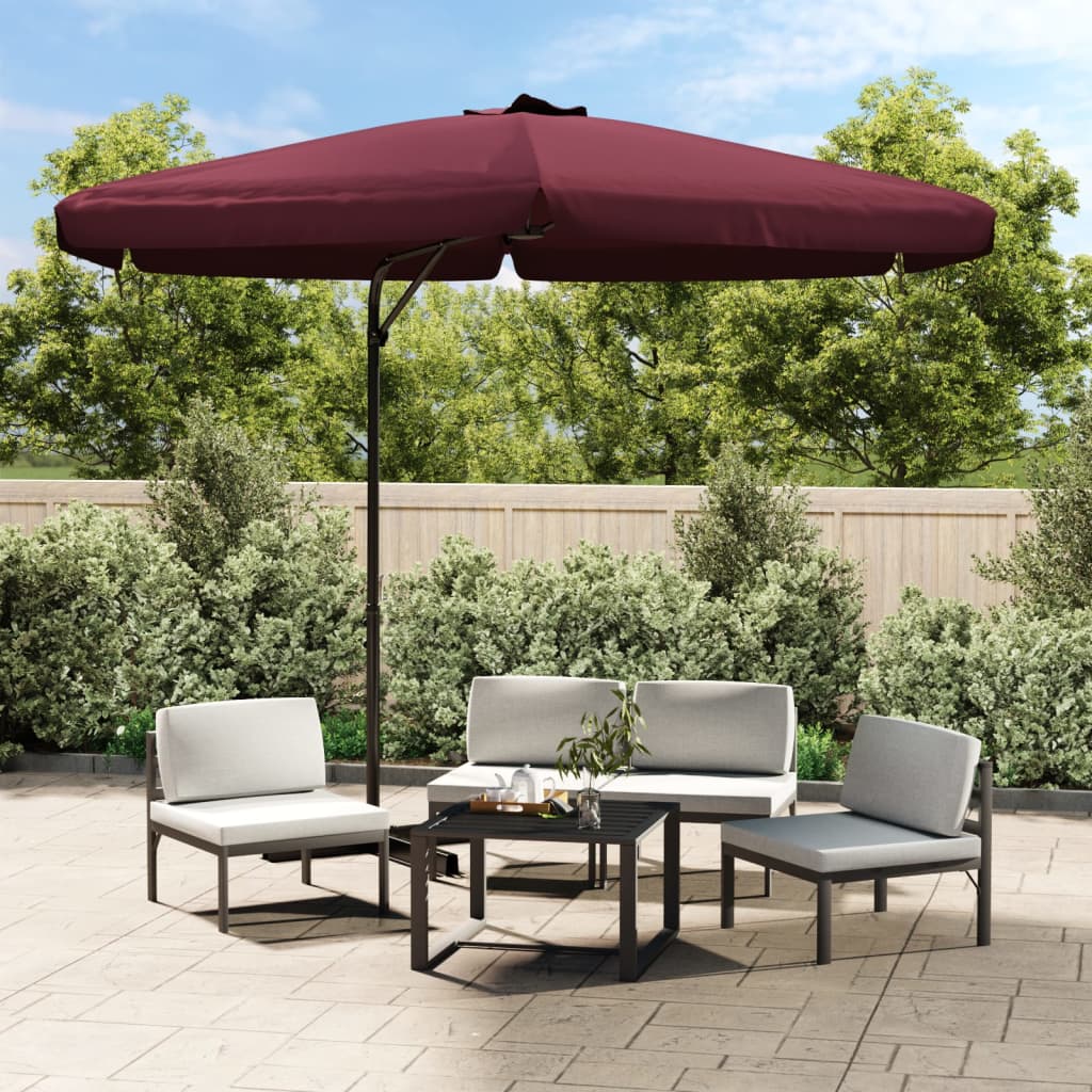 Vidaxl parasol s ocelovým pólem 300 cm Bordeaux Red