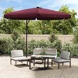 Parasol Vidaxl con poste de acero 300 cm Burdeos rojo