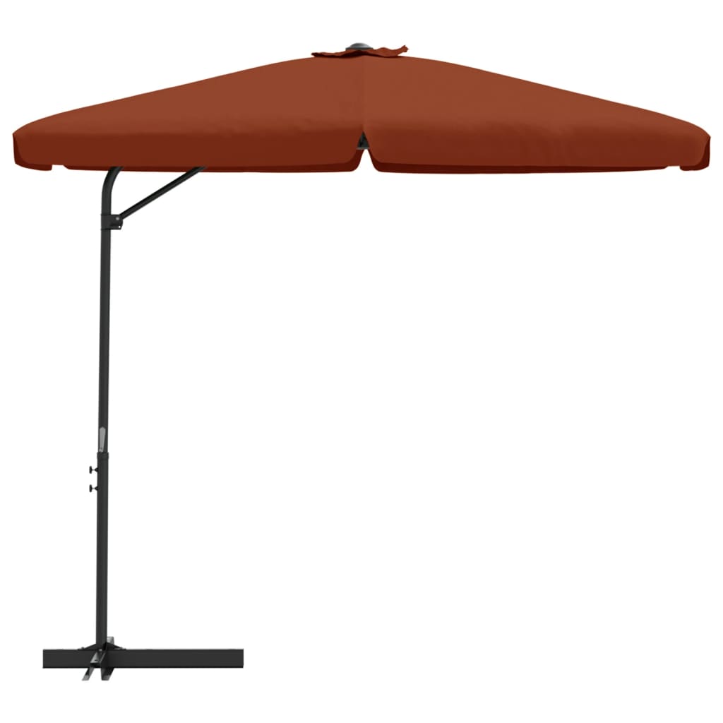 Parasol Vidaxl con poste de acero 300 cm de terracota -Coleed