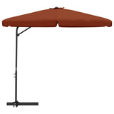 Vidaxl -parasol med stålstang 300 cm terracotta -farvet