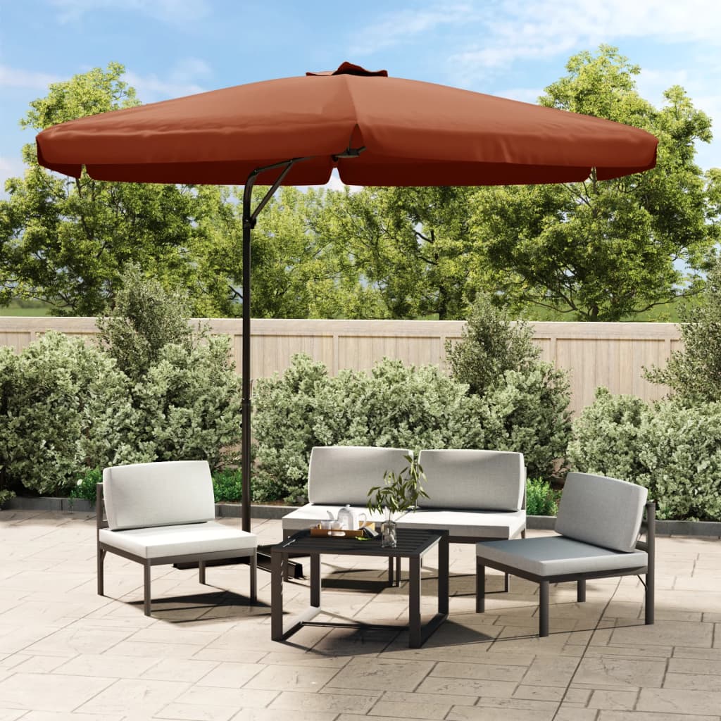 VidaXL parasol with steel pole 300 cm terracotta -colored