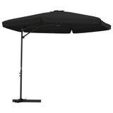 Parasol vidaxl avec poteau en acier 300 cm noir